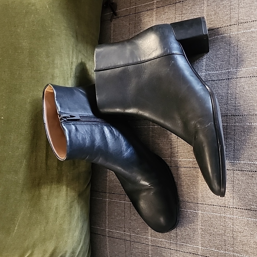 VIA SPIGA VINTAGE Y2K Black Leather Ankle Boots 37.5 7 Minimalist Industrial - Picture 9 of 17